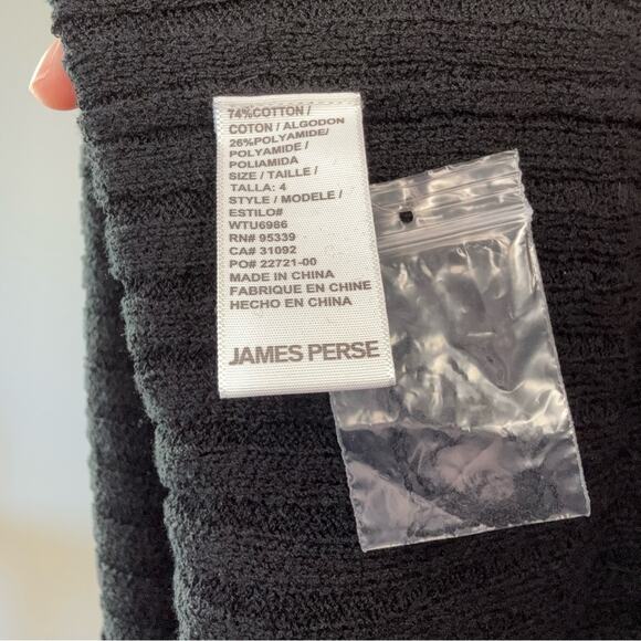 New JAMES PERSE Black Sweater Dress Size 4/ US XL - Picture 6 of 7
